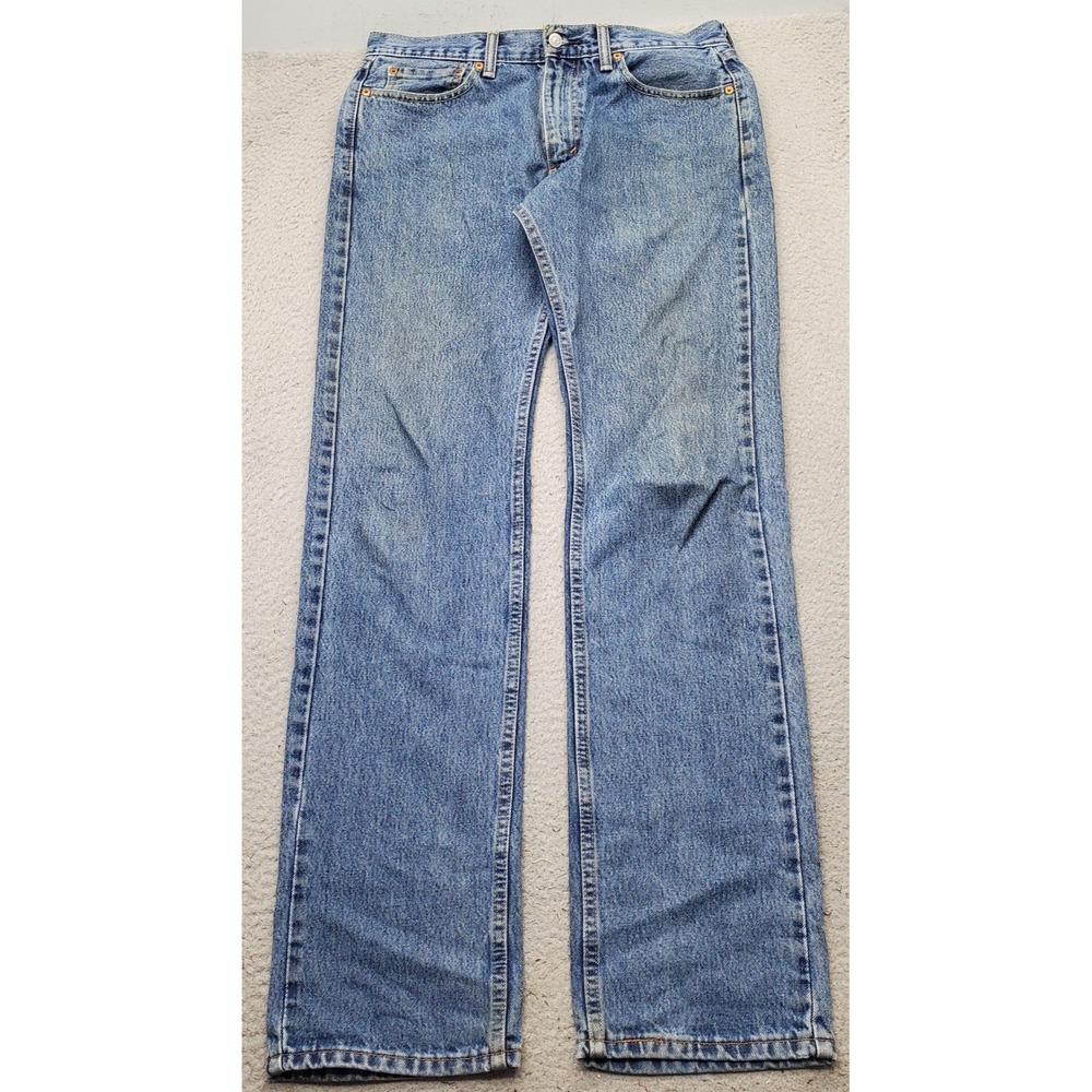 Levi's 505 Jeans Mens 33x36 Blue Denim 5-Pocket Streetwear Straight Leg Red Tab